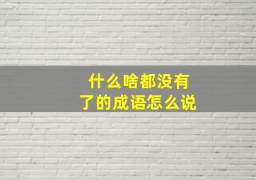 什么啥都没有了的成语怎么说