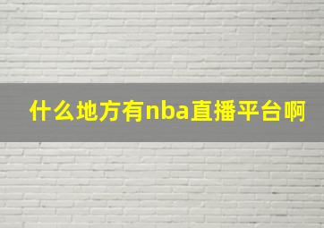 什么地方有nba直播平台啊