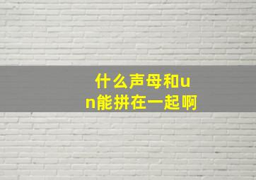 什么声母和un能拼在一起啊