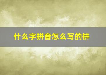 什么字拼音怎么写的拼