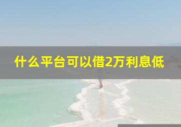 什么平台可以借2万利息低