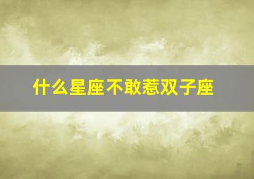 什么星座不敢惹双子座