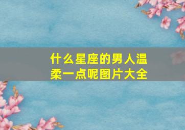 什么星座的男人温柔一点呢图片大全