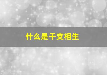 什么是干支相生