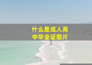 什么是成人高中毕业证图片