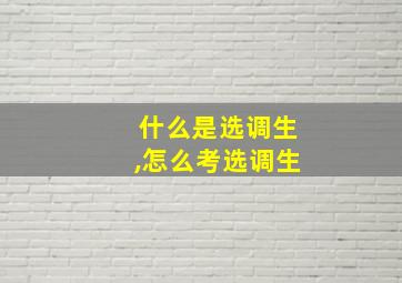 什么是选调生,怎么考选调生