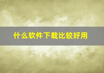 什么软件下载比较好用