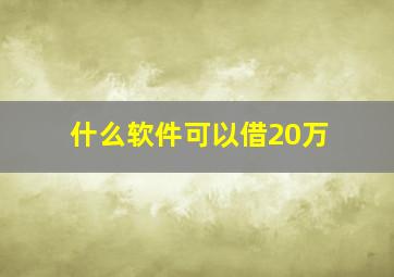 什么软件可以借20万