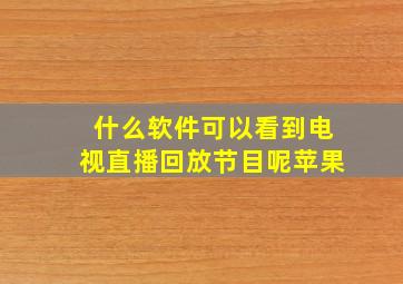 什么软件可以看到电视直播回放节目呢苹果