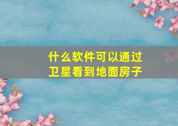 什么软件可以通过卫星看到地面房子