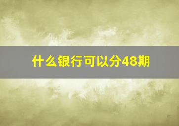 什么银行可以分48期