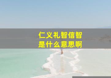 仁义礼智信智是什么意思啊