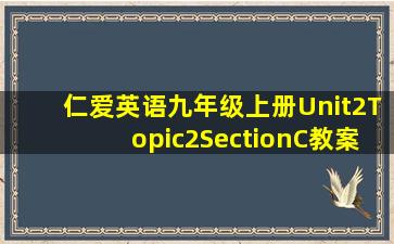 仁爱英语九年级上册Unit2Topic2SectionC教案