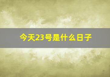 今天23号是什么日子