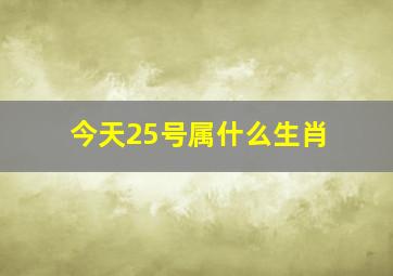 今天25号属什么生肖