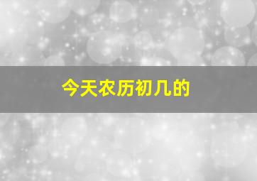 今天农历初几的