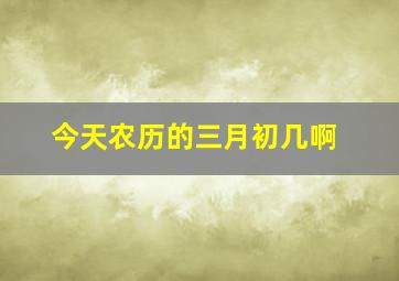 今天农历的三月初几啊