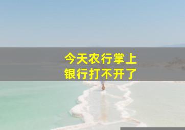 今天农行掌上银行打不开了