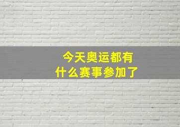 今天奥运都有什么赛事参加了