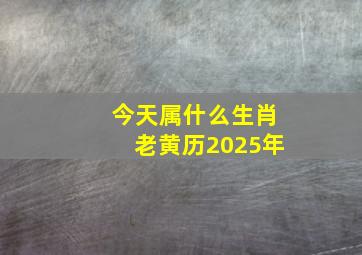 今天属什么生肖老黄历2025年