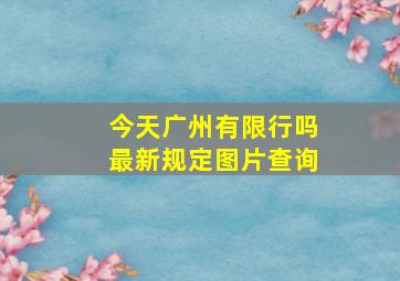 今天广州有限行吗最新规定图片查询