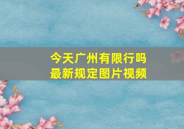 今天广州有限行吗最新规定图片视频