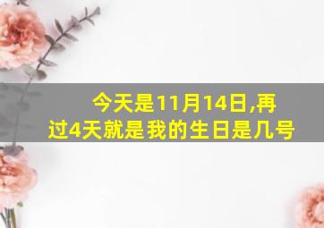 今天是11月14日,再过4天就是我的生日是几号