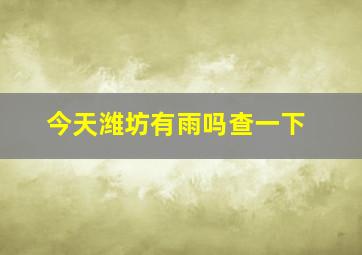 今天潍坊有雨吗查一下