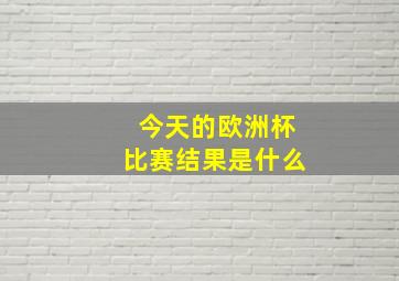 今天的欧洲杯比赛结果是什么