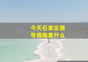 今天石家庄限号措施是什么