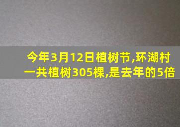 今年3月12日植树节,环湖村一共植树305棵,是去年的5倍