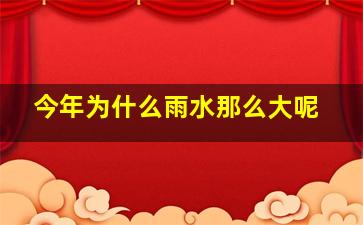 今年为什么雨水那么大呢