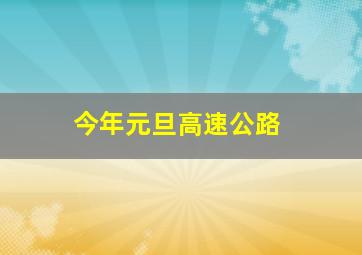 今年元旦高速公路