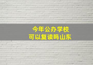 今年公办学校可以复读吗山东