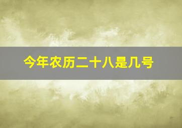 今年农历二十八是几号