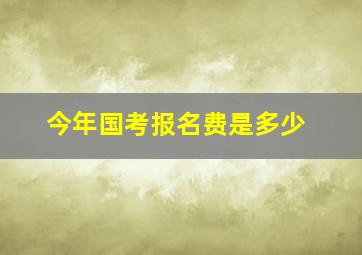 今年国考报名费是多少