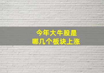 今年大牛股是哪几个板块上涨