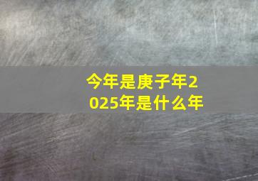 今年是庚子年2025年是什么年