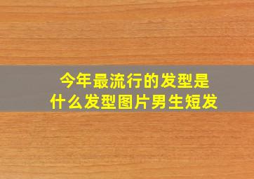 今年最流行的发型是什么发型图片男生短发