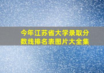 今年江苏省大学录取分数线排名表图片大全集