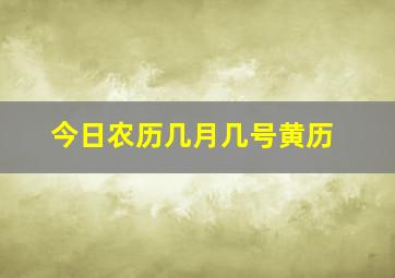 今日农历几月几号黄历