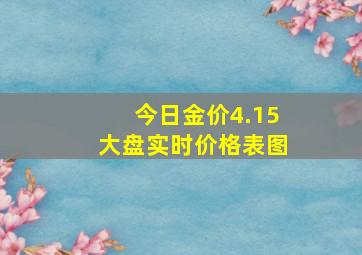 今日金价4.15大盘实时价格表图