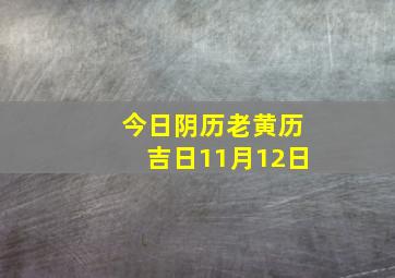 今日阴历老黄历吉日11月12日