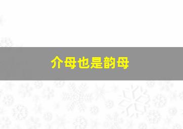 介母也是韵母