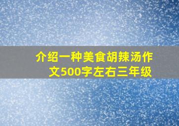 介绍一种美食胡辣汤作文500字左右三年级