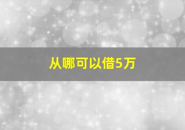 从哪可以借5万