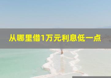 从哪里借1万元利息低一点