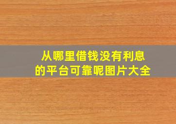 从哪里借钱没有利息的平台可靠呢图片大全