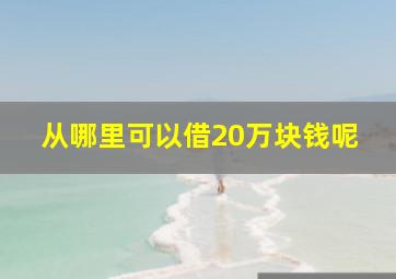 从哪里可以借20万块钱呢