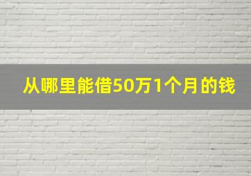 从哪里能借50万1个月的钱